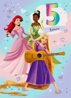Verjaardagskaart Disney prinses 5 jaar